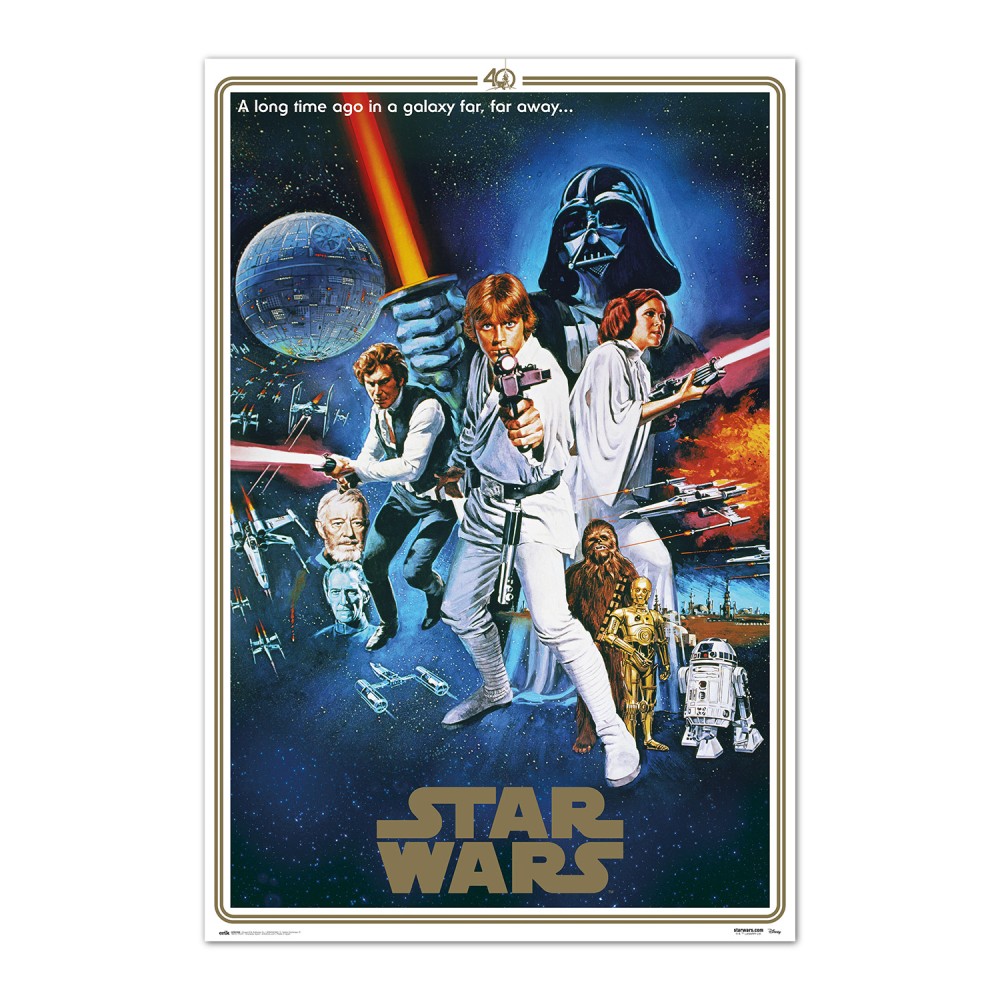 Cuadro Star Wars 40 aniversario enmarcado en aluminio de 92x62 cm