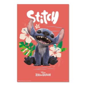 Cuadro Stitch película de imagen real enmarcado en aluminio de 92x62 cm