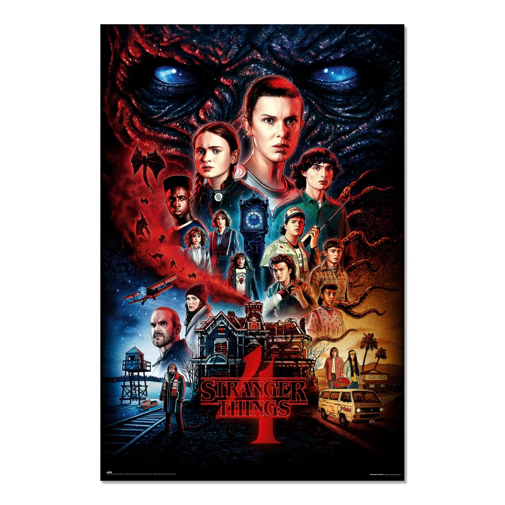 Cuadro Stranger Things la casa de Vecna enmarcado en aluminio de 92x62 cm