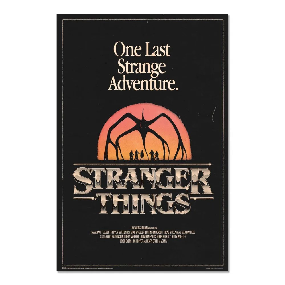 Cuadro Stranger Things One Last Strange Adventure enmarcado en aluminio de 92x62 cm