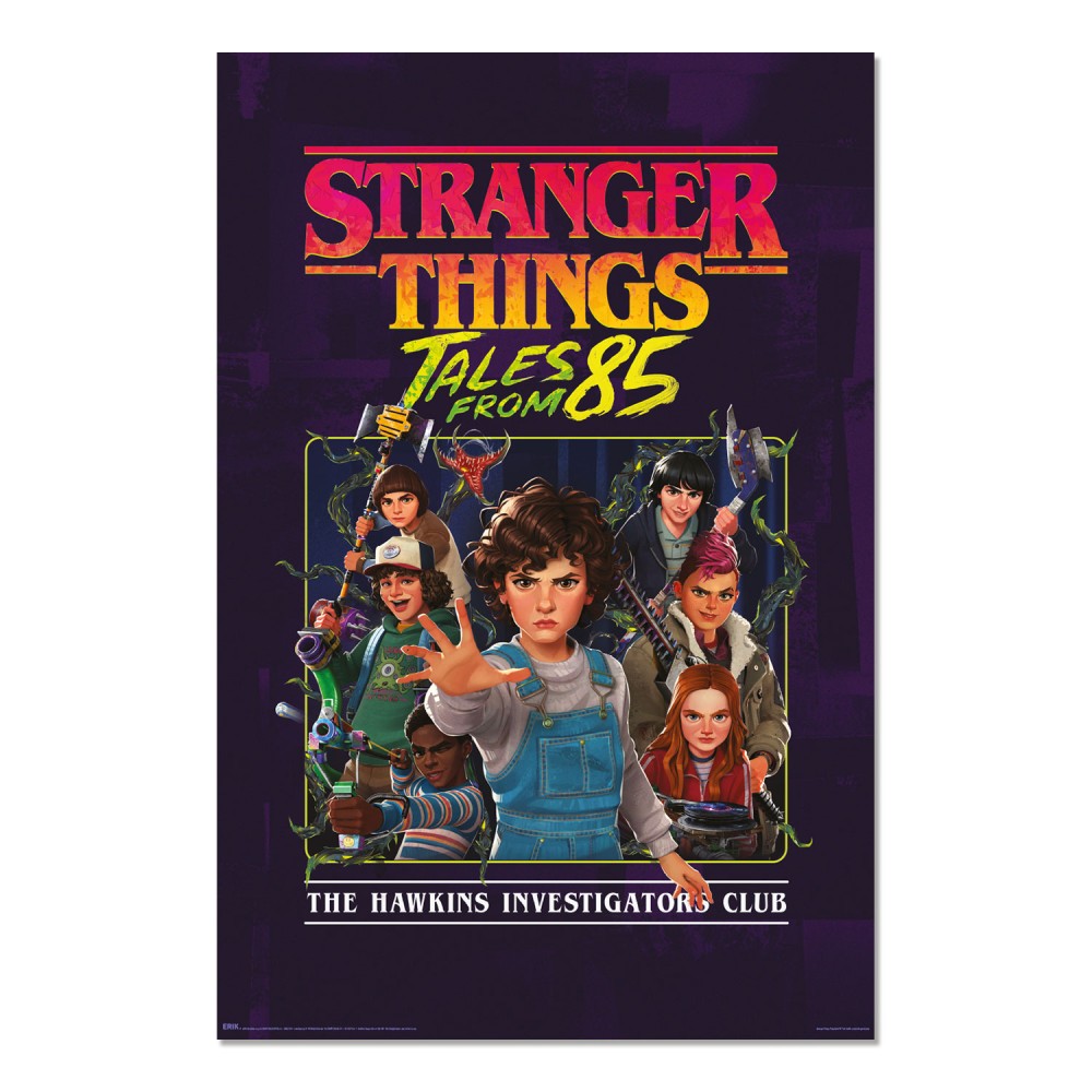 Cuadro Stranger Things Tales From 85 enmarcado en aluminio de 92x62 cm