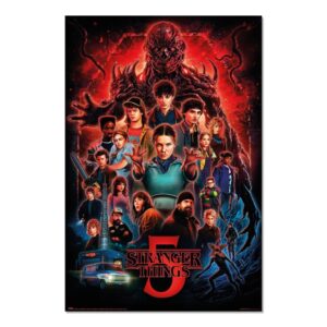 Cuadro Stranger Things temporada 5 enmarcado en aluminio de 92x62 cm