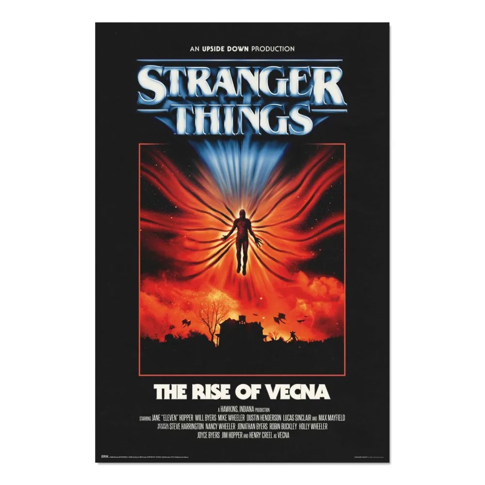 Cuadro Stranger Things The Rise of Vecna enmarcado en aluminio de 92x62 cm