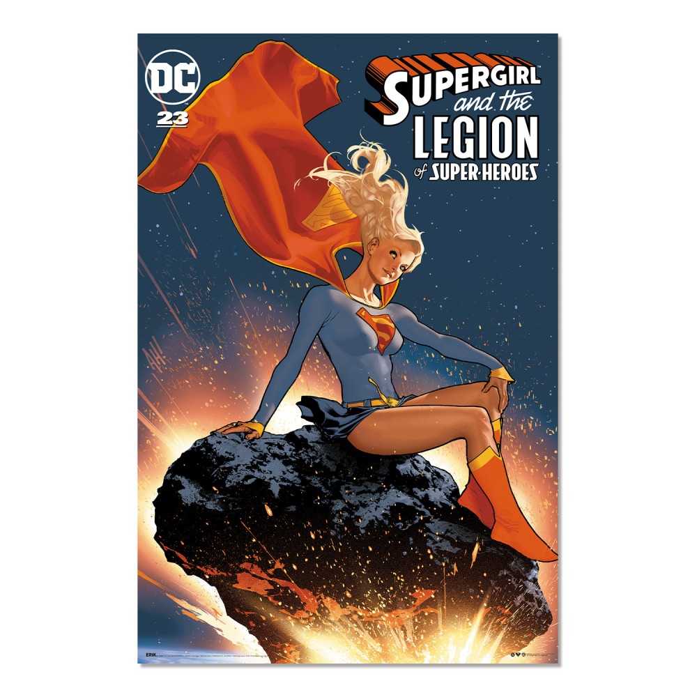 Cuadro Supergirl enmarcado en aluminio de 92x62 cm