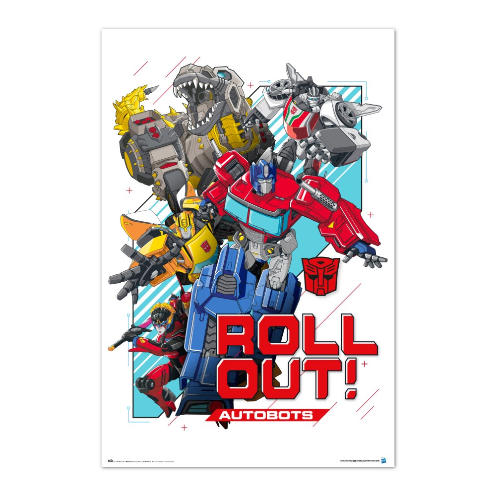 Cuadro Transformers Roll Out enmarcado en aluminio de 92x62 cm