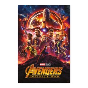 Cuadro Vengadores Infinity War cartel enmarcado en aluminio de 92x62 cm