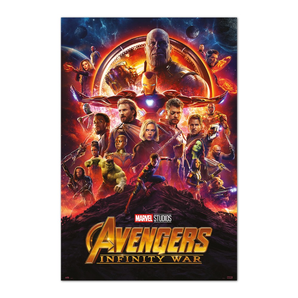 Cuadro Vengadores Infinity War cartel enmarcado en aluminio de 92x62 cm