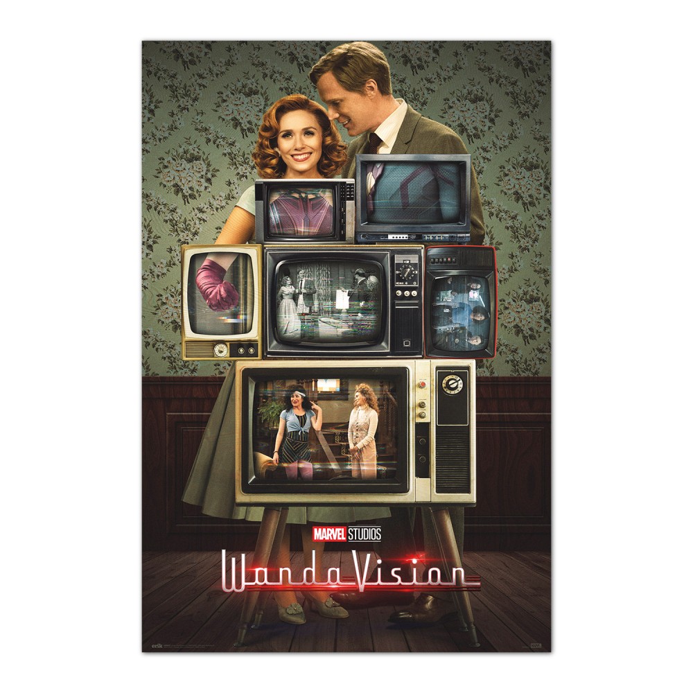 Cuadro WandaVision Life On TV enmarcado en aluminio de 92x62 cm