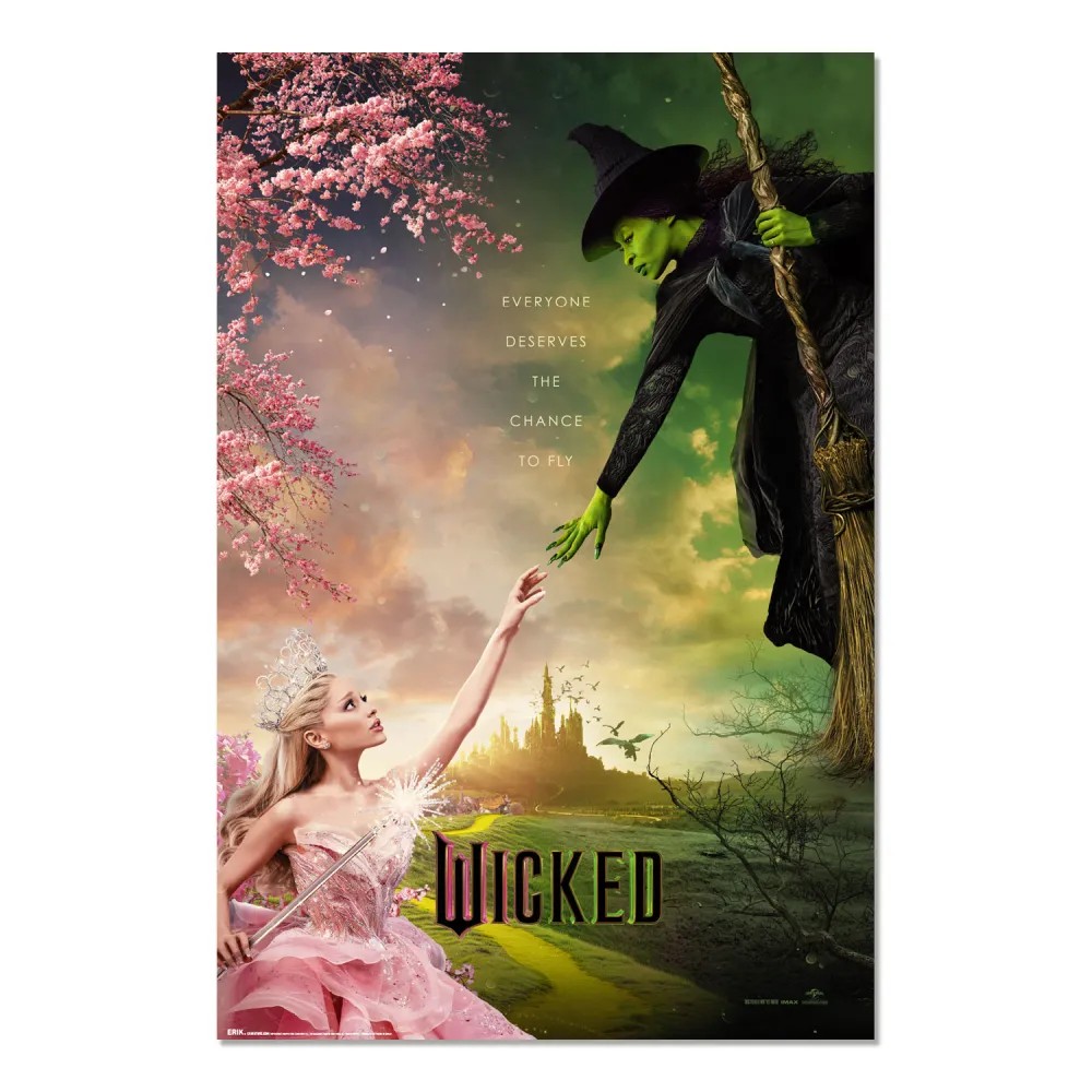 Cuadro Wicked cartel de la película enmarcado en aluminio de 92x62 cm