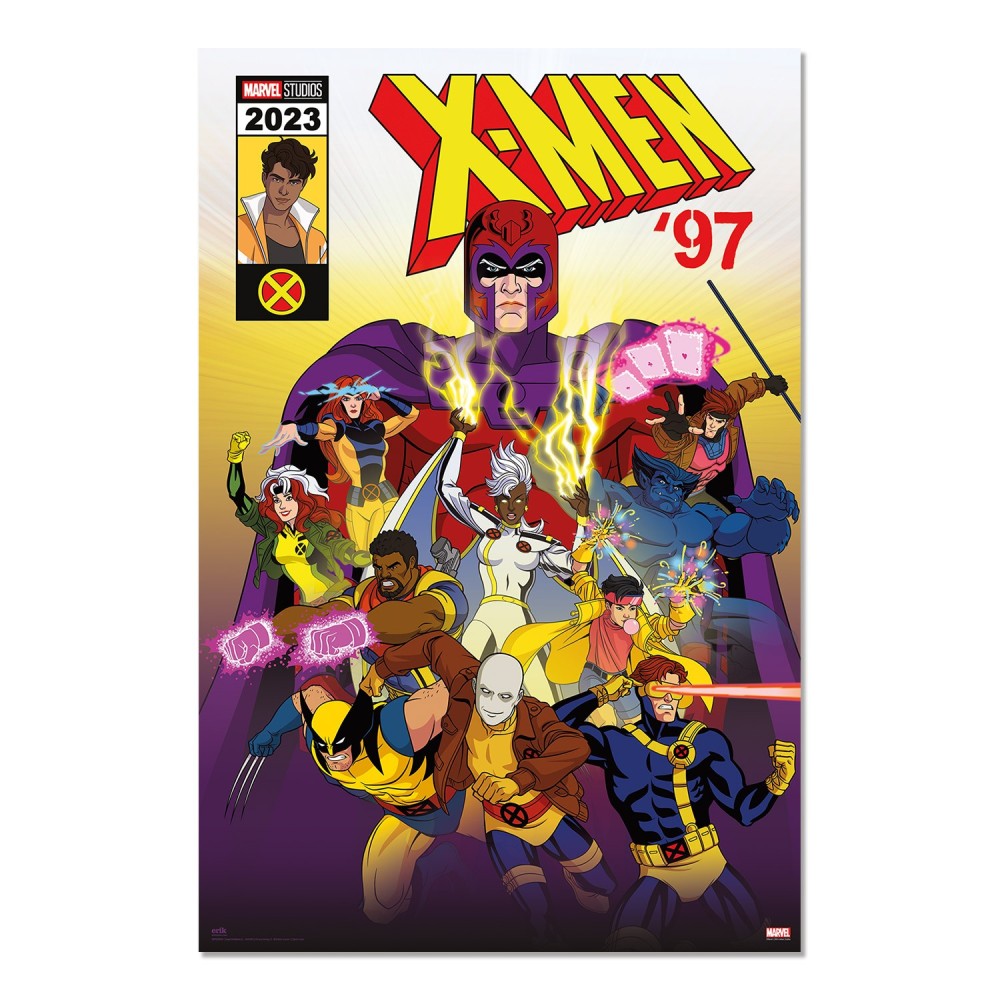 Cuadro X-Men 97 enmarcado en aluminio de 92x62 cm