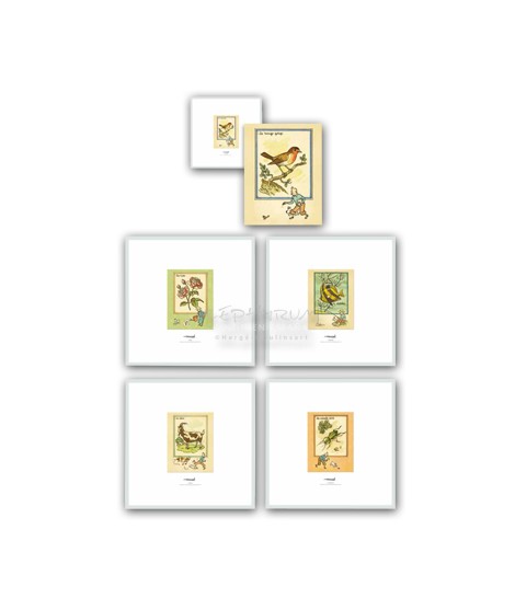 Set de 5 litografías enmarcadas postales didácticas 1943 de Tintín